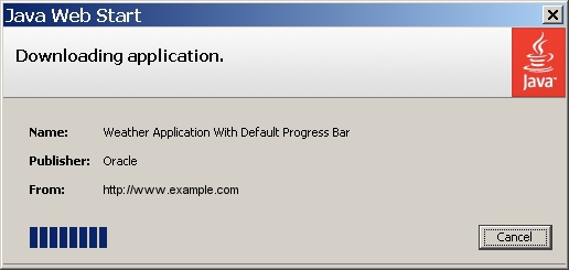 Default Progress Indicator for Java Web Start applications