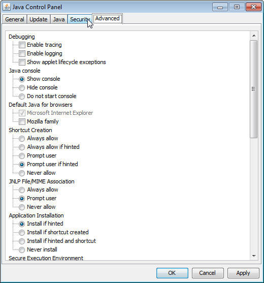 Advanced Network Settings panel, first part